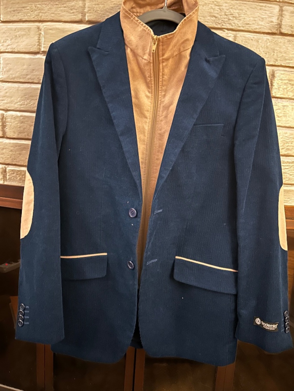 Men’s 36R Navy Corduroy Zip Up Jacket